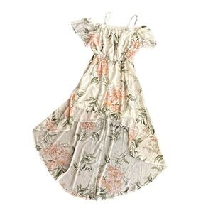 {AUW} floral off shoulder High Low summer dress